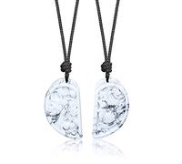 COAI Collares para Parejas de Novios con Colgantes Dragón y Fénix de Howlita Piedra Semipreciosa