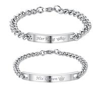 COAI® His Queen Her King Un Par de Pulseras de Parejas con 2 Piezas de Acero Inoxidable …
