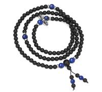 COAI Japa Mala 108 Cuentas Rosario Budista Hombre Mujer con Piedras Naturales, Pulsera Lapislázuli, Collar Ónix Mate