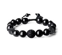COAI Pulsera Ajustable para Hombre de Obsidiana Negra Piedra Natural con Amuleto Pixiu