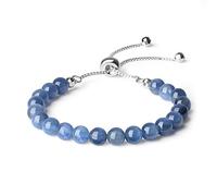 COAI Pulsera Ajustable para Mujer en Plata y Cianita