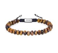 COAI Pulsera de Hombre con Cuentas de Ojo de Tigre, Pulsera Ajustable para Hombre con Piedras Semipreciosas Facetadas