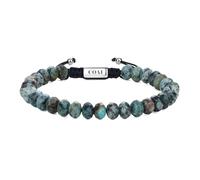 COAI Pulsera de Hombre con Cuentas de Piedras Naturales, Pulsera Ajustable para Hombre de Turquesa Africana