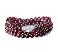 COAI® Pulsera Multicapa Collar de Cuentas de Piedras Naturales Labradorita y Granate