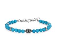 COAI Pulsera para Hombre con Amuleto de Ojo Turco y Cuentas de Turquesa Sintética, Pulsera de Turquesa para Hombre Ajustable