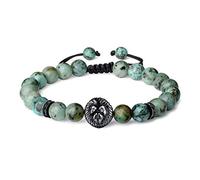 COAI Pulsera para Hombre de Turquesa Africana con Amuleto León