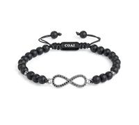 COAI Pulsera para Hombre y Mujer de Ónice Mate Piedra Natural con Amuleto Infinito M