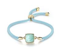 COAI Pulsera para Mujer Ajustable con Piedra Amazonita Natural y Cierre Amuleto Árbol de la Vida