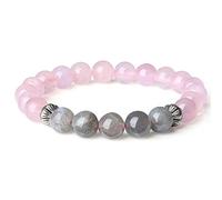 COAI Pulsera para Mujer con Cuentas de Cuarzo Rosa y Labradorita M