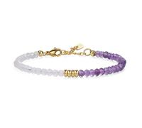 COAI Pulsera para Mujer de Cuentas de Piedras Naturales, Pulsera de Amatista y Piedra de Luna