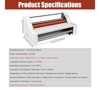 COAKUE Laminadora de Rollos en frío y Caliente de 13,8"/17,7", máquina laminadora de Cuatro Rodillos de una o Dos Caras, con Pantalla Digital, para el hogar, la Oficina y la Escuela. Width350mm/13.8"