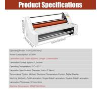 COAKUE Laminadora de Rollos en frío y Caliente de 13,8"/17,7", máquina laminadora de Cuatro Rodillos de una o Dos Caras, con Pantalla Digital, para el hogar, la Oficina y la Escuela. Width450mm/17.7"