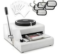 COAKUE Máquina grabadora de Placas de identificación metálicas de 72 Caracteres, máquina de Estampado de códigos, máquina de Estampado Manual, con 30 Placas de identificación de Aluminio.