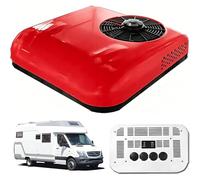 COAKUE Unidad de Aire Acondicionado silenciosa de Baja Potencia para autocaravanas, Aire Acondicionado de Techo para vehículos recreativos de 12V/24V Red-12V