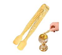 Coal Tweezers - Incense Clamp | Charcoal Tongs, Metal Clamp With Locking Mechanism, 9.5cm Portable Briquette Tweezers For Meditation And Yoga, Gold & Silver Charcoal Tongs For Church And Spa Use