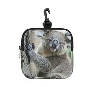 Coala,Bolsa de Almacenamiento Cuadrada con Cremallera, Monedero de Neopreno, Carteras pequeñas, Monedero pequeño, Monedero