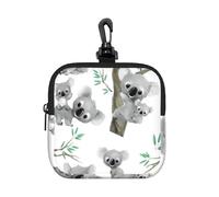 Coala,Bolsa de Almacenamiento Cuadrada con Cremallera, Monedero de Neopreno, Carteras pequeñas, Monedero pequeño, Monedero