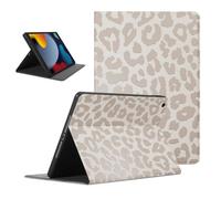 Coalbooliy Funda para iPad 9./8./7. Generation, Aesthetic Leopardo Dibujos Diseño Ultra Slim Smart PU Leather Protector Soporte Función Ángulos Ajustables Flip Cubierta Tablet Case, Blanco