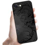 Coalbooliy Funda para iPhone 17e/iPhone 16e/SE 4/SE 2025 6,1'' Negro Carcasa Suave Silicona Aesthetic patrón Continuar Dragón, Antigolpes Bumper Protección de Cámara niña Regalo Case Móvil, 06