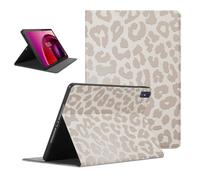 Coalbooliy Funda para Lenovo Tab M10 10.6", Aesthetic Leopardo Dibujos Diseño Ultra Slim Smart PU Leather Protector Soporte Función Ángulos Ajustables Flip Cubierta Tablet Case, Blanco