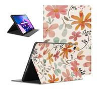 Coalbooliy Funda para Lenovo Tab M10 Gen 3 10.1, Aesthetic Flores Dibujos Diseño Ultra Slim Smart PU Leather Protector Soporte Función Ángulos Ajustables Flip Cubierta Tablet Case, Blanco