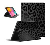 Coalbooliy Funda para Samsung Galaxy Tab A 10.1 2019, Aesthetic Leopardo Dibujos Diseño Ultra Slim Smart PU Leather Protector Soporte Función Ángulos Ajustables Flip Cubierta Tablet Case, Negro