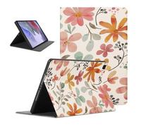 Coalbooliy Funda para Samsung Galaxy Tab A7 Lite 8,7 Zoll 2021, Aesthetic Flores Dibujos Diseño Slim Smart PU Leather Protector Soporte Función Ángulos Ajustables Flip Cubierta Tablet Case, Blanco