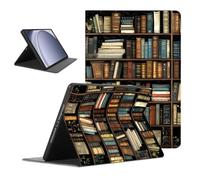 Coalbooliy Funda para Samsung Galaxy Tab A9, Aesthetic Estantería Dibujos Diseño Ultra Slim Smart PU Leather Protector Soporte Función Ángulos Ajustables Flip Cubierta Tablet Case, Negro