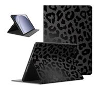 Coalbooliy Funda para Samsung Galaxy Tab A9, Aesthetic Leopardo Dibujos Diseño Ultra Slim Smart PU Leather Protector Soporte Función Ángulos Ajustables Flip Cubierta Tablet Case, Negro