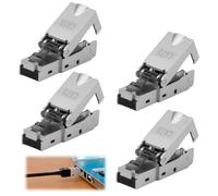 coalwop 4X Cat 8 Conector RJ45 Sin Herramientas Conector de Red Blindado 40 Gbit/s para Cables 22 AWG Conector de Enchufe RJ45 Ethernet LAN DSL Cable de ConexiónCompatible con CAT6a/CAT7/CAT8