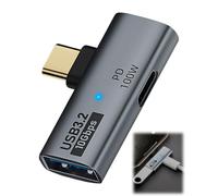 coalwop Adaptador OTG USB C PD 100 W con Alimentación Divisor De Tipo C A Doble USB C para iPhone 15 Pro MAX, Google TV Chromecast 2020, MacBook, Samsung Galaxy S22/S23