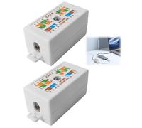 coalwop Krone - Paquete de 2 cajas de conexiones Ethernet en línea Cat6 RJ45, acoplador perforador para cables Ethernet Cat5e/Cat5/Cat6, conector extensor de cable de red, carcasa ignífuga
