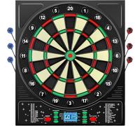 Coanhctm Diana electrónica profesional con voz alemana y 12 dardos electrónicos con pantalla LCD, 34 juegos y 355 variaciones, diana electrónica para 1-8 jugadores
