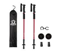 COARTEX Set Bastones de Senderismo, Aluminio Ligero, Ajustables en Altura, Extensibles telescopicos, con Amortiguación, 5 Colores, + Funda