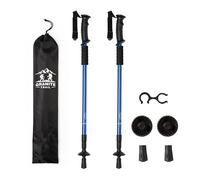 COARTEX Set Bastones de Senderismo, Aluminio Ligero, Ajustables en Altura, Extensibles telescopicos, con Amortiguación, 5 Colores, + Funda