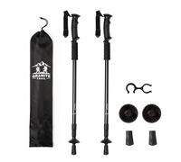 COARTEX Set Bastones de Senderismo, Aluminio Ligero, Ajustables en Altura, Extensibles telescopicos, con Amortiguación, 5 Colores, + Funda