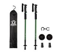 COARTEX Set Bastones de Senderismo, Aluminio Ligero, Ajustables en Altura, Extensibles telescopicos, con Amortiguación, 5 Colores, + Funda
