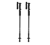 COARTEX Set Bastones de Senderismo, Aluminio, Plegables, con Amortiguación, 5 Colores, con Funda (Negro)