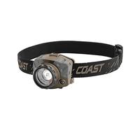 Coast FL88 - Linterna frontal LED de enfoque tricolor de 615 lúmenes (blanco/rojo/verde), baterías y clips para casco incluidos, tierra oscura plana