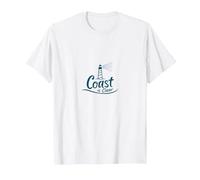Coast is Clear Faro Playa Náutica Camiseta, Hombre, Blanco, XXL