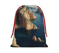 Coast Kauai Mountain Cliff Print - Bolsas de regalo de varios tamaños, bolsas de regalo con cordón para mujeres, Navidad, cumpleaños, reutilizables