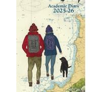 Coast Path A4 academic mid year diary planner 2025/26 - coastal nautical designs sewn onto old sea charts maps