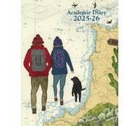Coast Path A4 academic mid year diary planner 2025/26 - coastal nautical designs sewn onto old sea charts maps