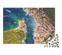 Coastal Beach Puzzle para Adultos 1000 Piezas Reciclado Aerial View Puzzles para Personas Mayores Impossible Hard Difficult Desafiante Excelente Idea de Regalo para Women 38x26cm/1000pcs