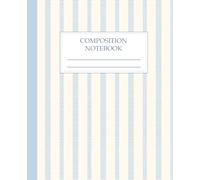 Coastal Blue Striped Composition Notebook: Light Blue Textured Stripe Journal, College Ruled Lined Book for Clean Girl Aesthetic & Preppy Euro Summer School Supplies