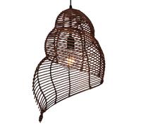 Coastal Bohemian Pendelleuchte - Kronleuchter aus gewebtem Rattan für Zuhause, Restaurant, Café und Schlafzimmer (Braun, 35 cm)