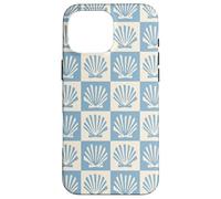 Coastal Checkerboard Seashell Pattern Minimal Azul y Crema Carcasa para iPhone 16 Pro MAX