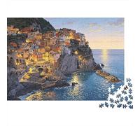 Coastal Cliffs Jigsaw Puzzles 1000 Piezas Material Reciclado Cinque Terre Puzzles for Elderly Puzzle Accesorios de Juego Interesting Family Accesorios de Juego for Adultos 52x38cm/1000pcs