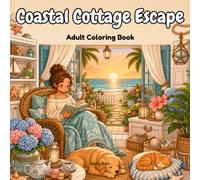 Coastal Cottage Escape: Adult Coloring Book: 40 Relaxing Beach Homes, Tropical Cottages, Cozy Coastal Interiors, Ocean Views, Coastal Gardens, Seaside Village Scenes & Peaceful Escapes for Adults