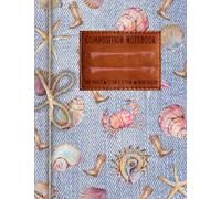 Coastal Cowgirl Aesthetic Composition Notebook - Wide Ruled, 7.5 x 9.75 in, Western Beachcore Back to School Notebook for Girls, Teens, or Women